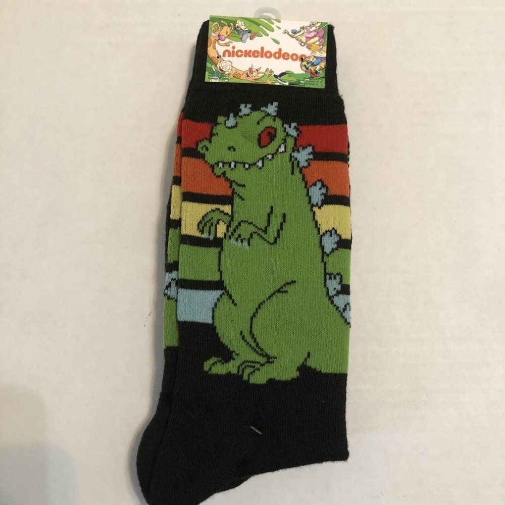 Nickelodeon Rugrats Reptar Socks Men's Size 6-12  NEW